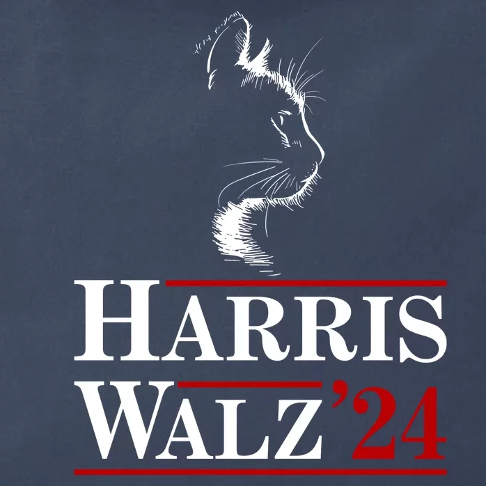 Harris Walz 2024 Cat Election Tim Kamala Zip Tote Bag