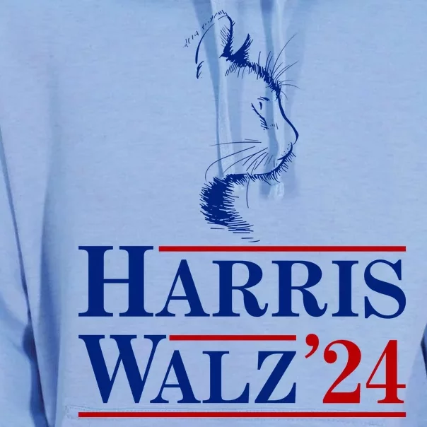 Harris Walz 2024 Cat Election Tim Kamala Unisex Surf Hoodie