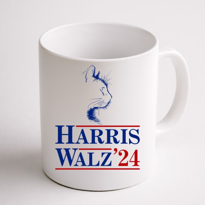 Harris Walz 2024 Cat Election Tim Kamala Front & Back Coffee Mug