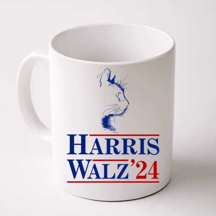 Harris Walz 2024 Cat Election Tim Kamala Front & Back Coffee Mug