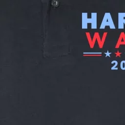 Harris Walz 2024 Election Blue Softstyle Adult Sport Polo