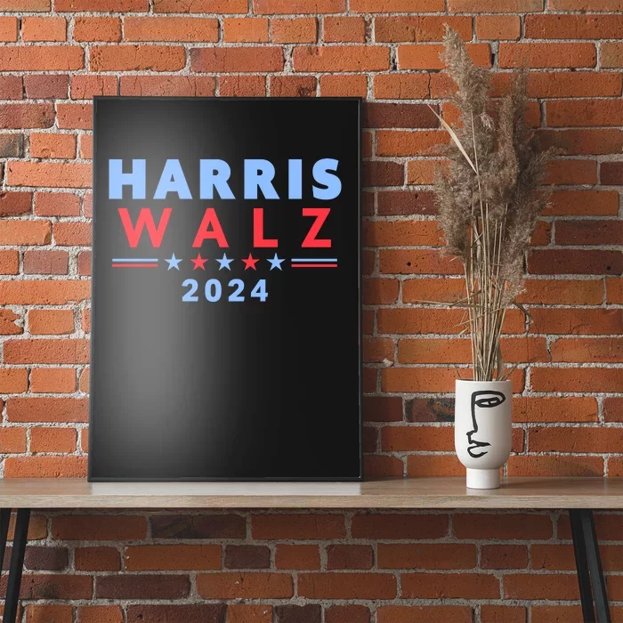 Harris Walz 2024 Election Blue Poster