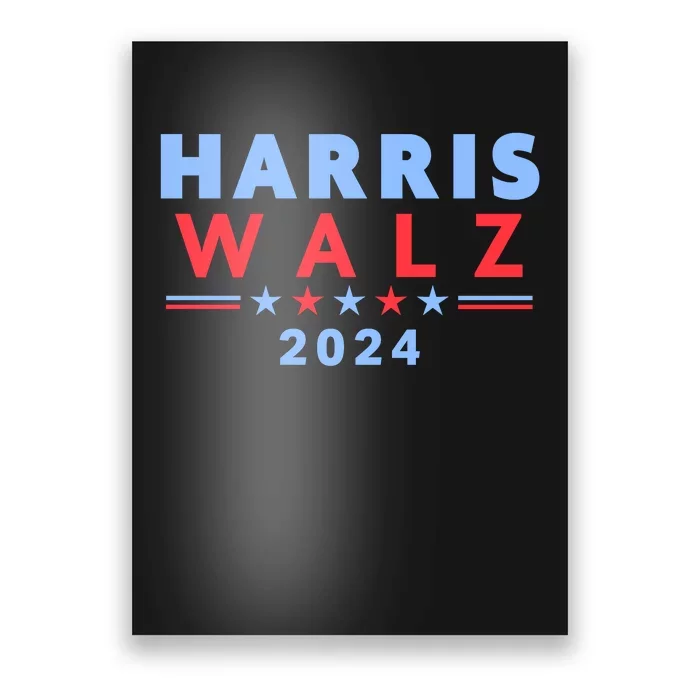 Harris Walz 2024 Election Blue Poster