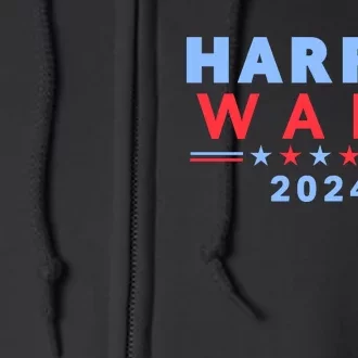 Harris Walz 2024 Election Blue Full Zip Hoodie