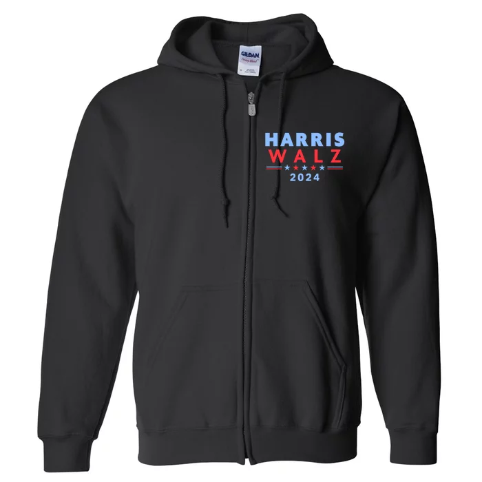 Harris Walz 2024 Election Blue Full Zip Hoodie