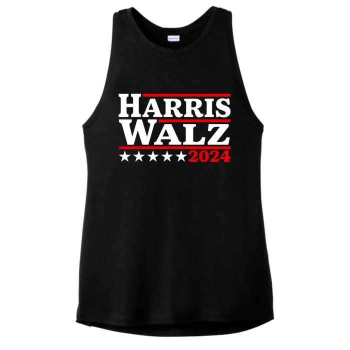 Harris Walz 2024 Election Logo Ladies Tri-Blend Wicking Tank