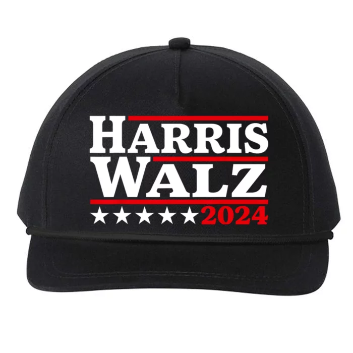 Harris Walz 2024 Election Logo Snapback Five-Panel Rope Hat