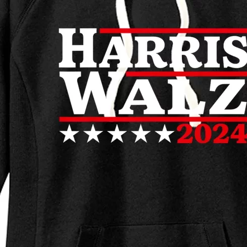 Harris Walz 2024 Election Logo Women's Fleece Hoodie