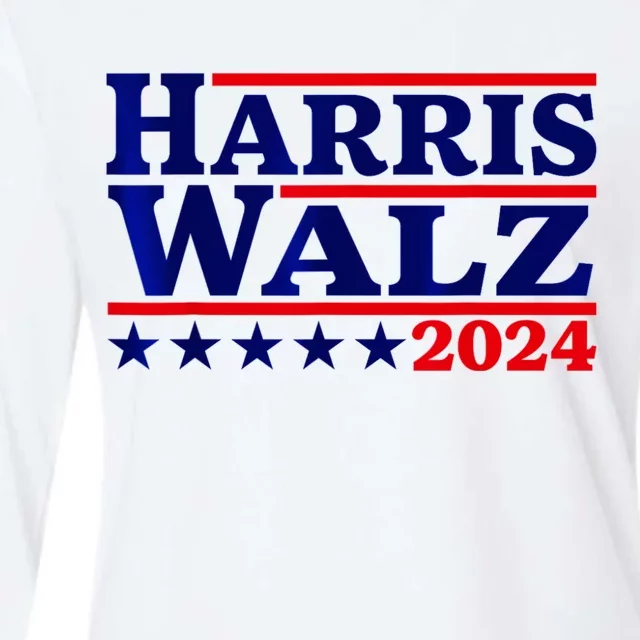 Harris Walz 2024 Election Logo Womens Cotton Relaxed Long Sleeve T-Shirt