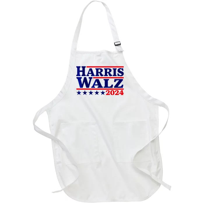 Harris Walz 2024 Election Logo Full-Length Apron With Pocket