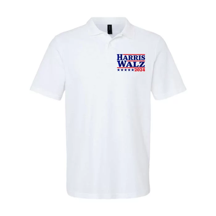 Harris Walz 2024 Election Logo Softstyle Adult Sport Polo