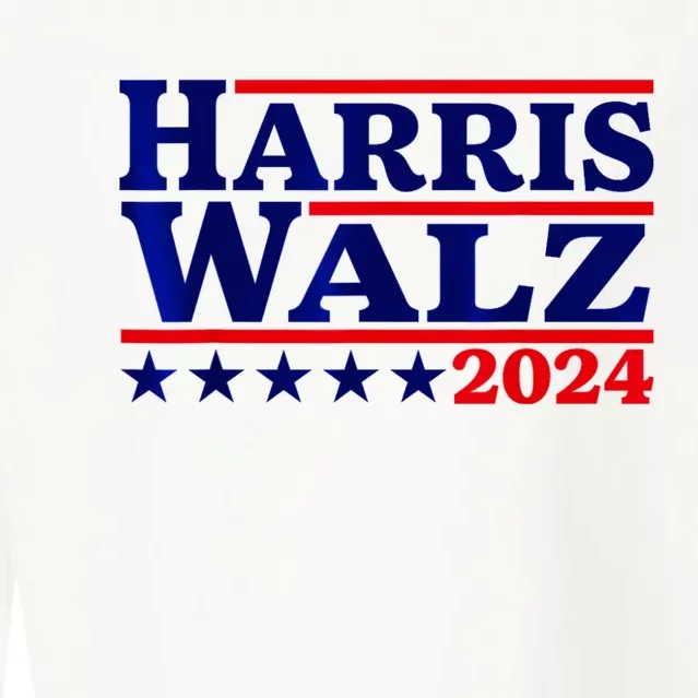 Harris Walz 2024 Election Logo Cropped Pullover Crew