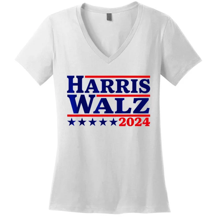 Harris Walz 2024 Election Logo Women's V-Neck T-Shirt