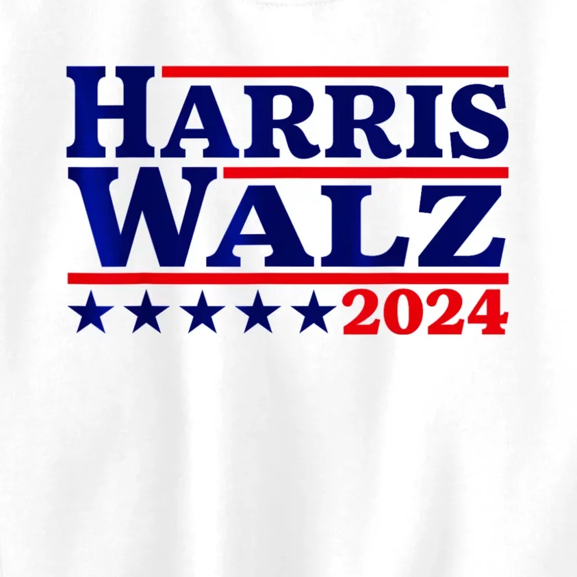 Harris Walz 2024 Election Logo Kids Sweatshirt