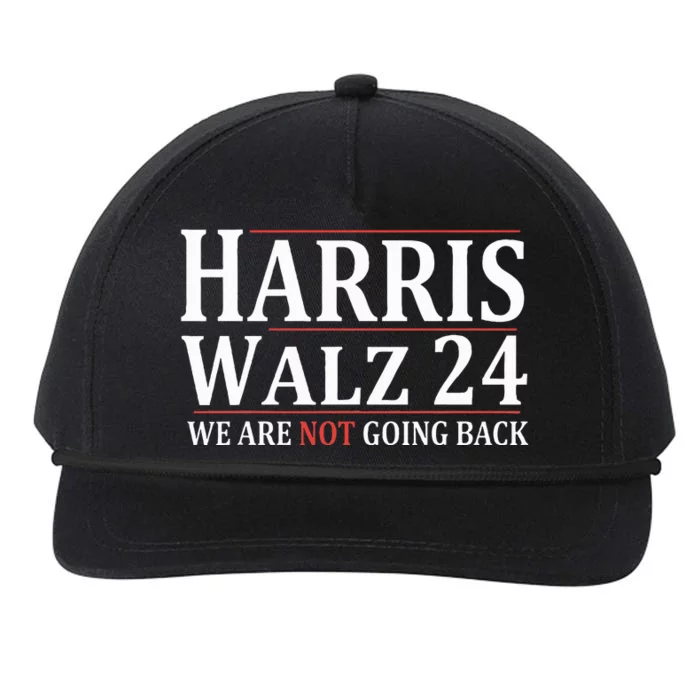 Harris Walz 24 We Are Not Going Back Political Support Snapback Five-Panel Rope Hat