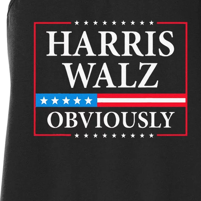 Harris Waltz 2024 Obviously Kamala Harris Tim Walz 2024 Gift Women's Racerback Tank