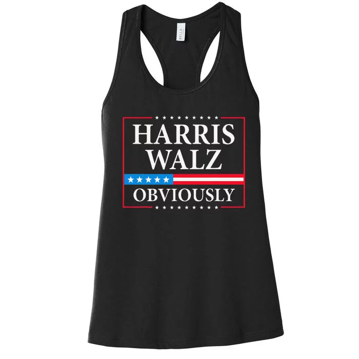 Harris Waltz 2024 Obviously Kamala Harris Tim Walz 2024 Gift Women's Racerback Tank