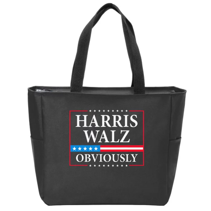 Harris Waltz 2024 Obviously Kamala Harris Tim Walz 2024 Gift Zip Tote Bag