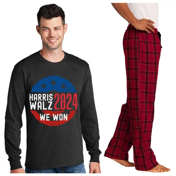 Harris Waltz 2024 Election Victory Kamala Harris 2024 We Won Long Sleeve Pajama Set