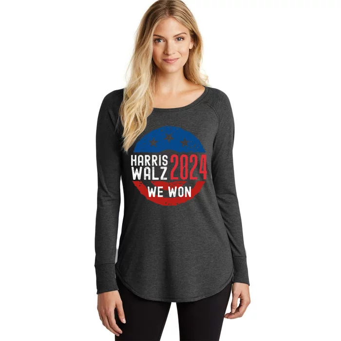 Harris Waltz 2024 Election Victory Kamala Harris 2024 We Won Women's Perfect Tri Tunic Long Sleeve Shirt