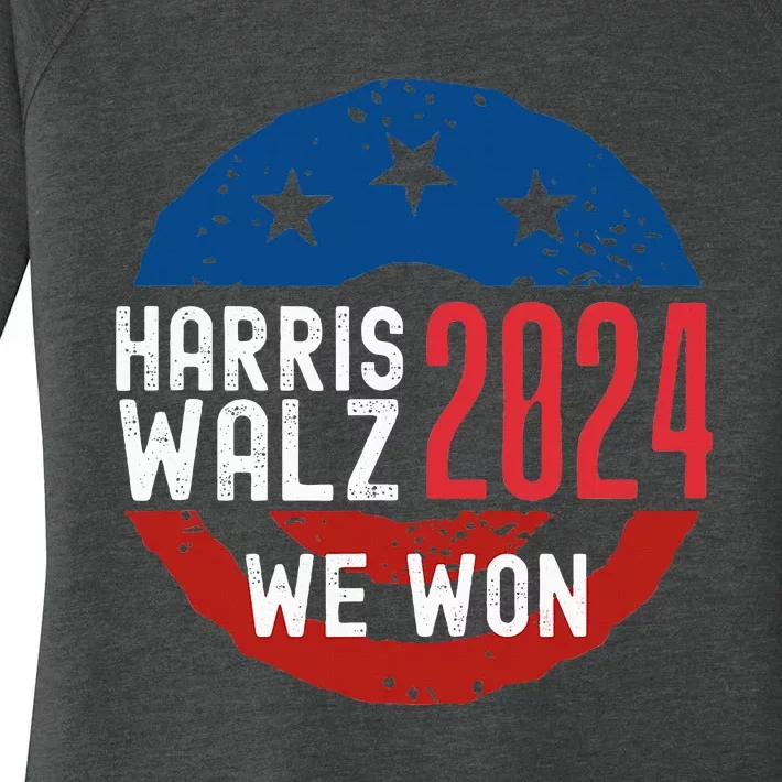 Harris Waltz 2024 Election Victory Kamala Harris 2024 We Won Women's Perfect Tri Tunic Long Sleeve Shirt