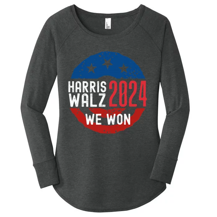 Harris Waltz 2024 Election Victory Kamala Harris 2024 We Won Women's Perfect Tri Tunic Long Sleeve Shirt