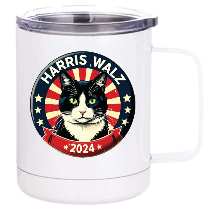 Harris Waltz 2024 Election Kamala Harris Tim Waltz 2024 Front & Back 12oz Stainless Steel Tumbler Cup