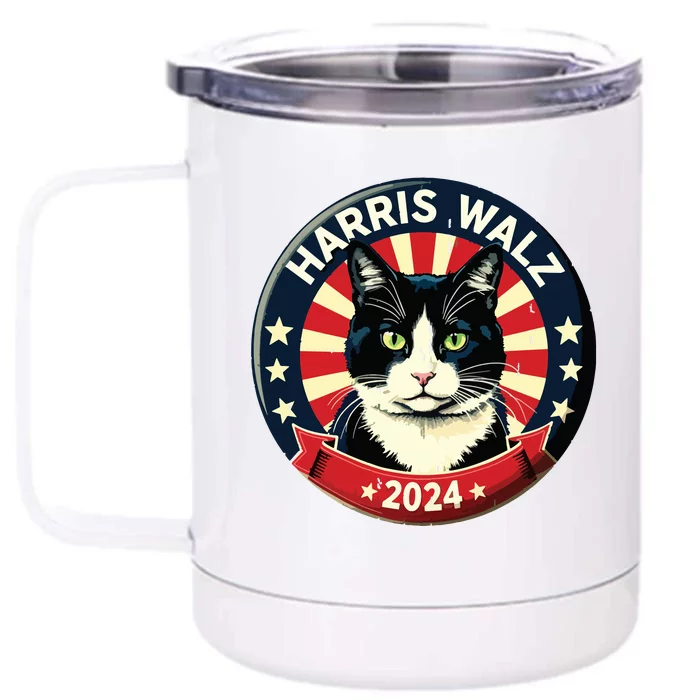 Harris Waltz 2024 Election Kamala Harris Tim Waltz 2024 Front & Back 12oz Stainless Steel Tumbler Cup