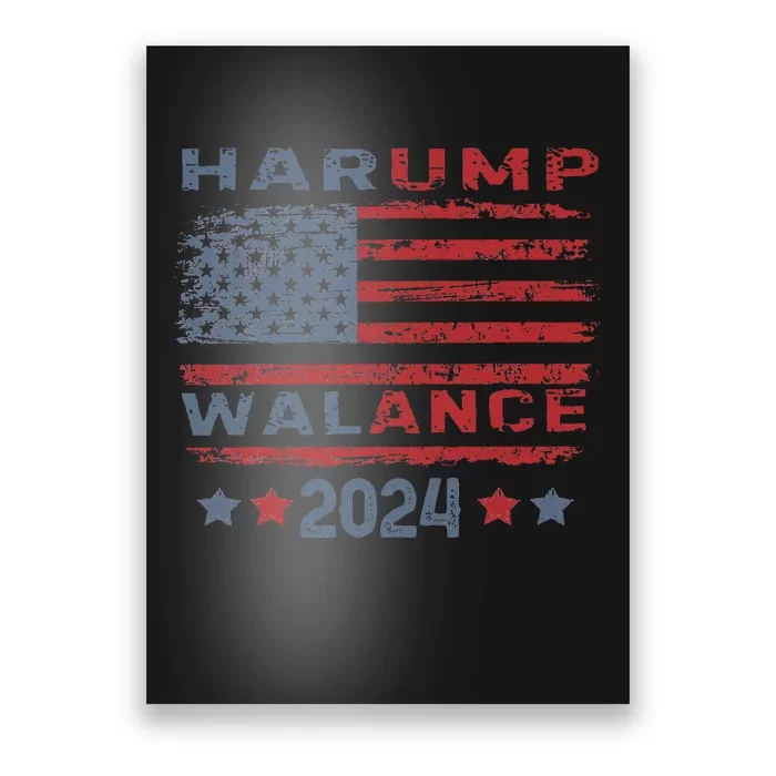 Harump Wallace 2024 Harris Trump Walz Vance Poster