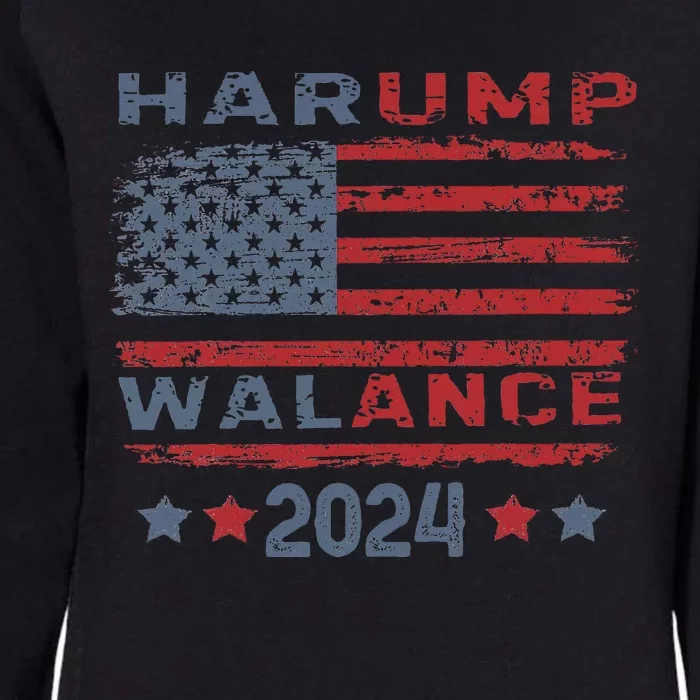 Harump Wallace 2024 Harris Trump Walz Vance Womens California Wash Sweatshirt