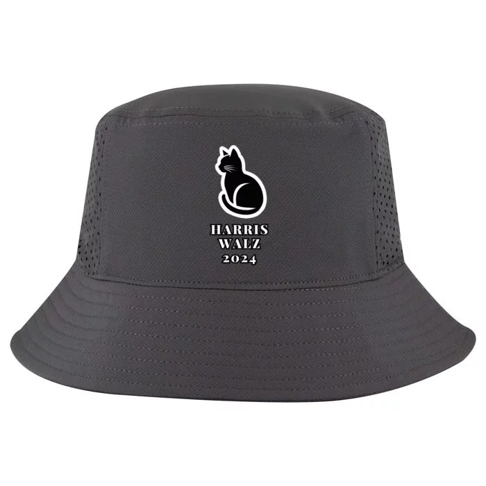 Harris Walz 2024 Lovely Cat Election Kamala Harris Tim Walz Cool Comfort Performance Bucket Hat