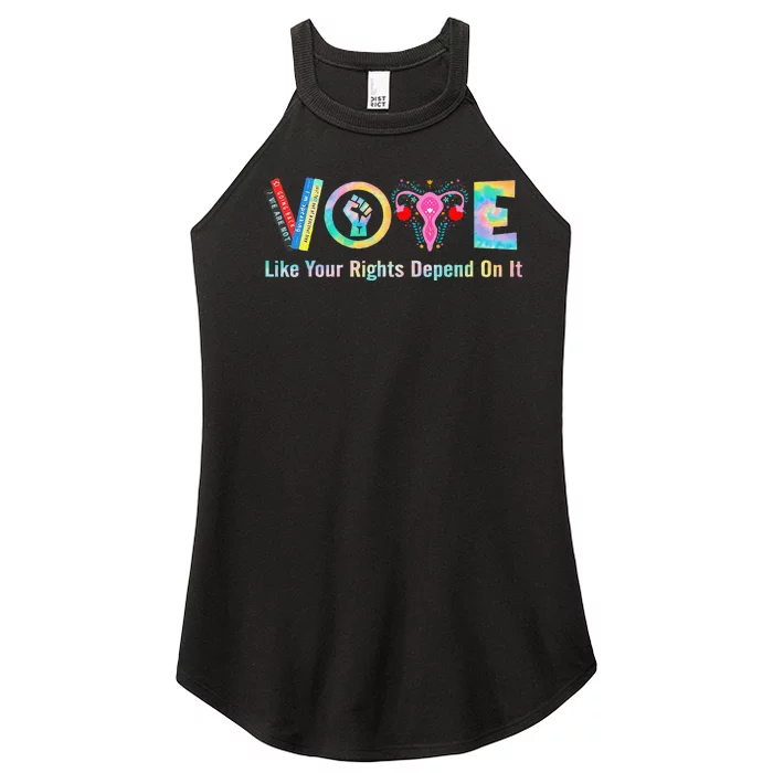 Harris Walz 2024 Election Vote Like Your Rights Depend On It Women’s Perfect Tri Rocker Tank