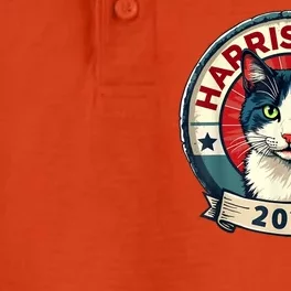 Harris Walz 2024 Funny Cat Election Dry Zone Grid Performance Polo