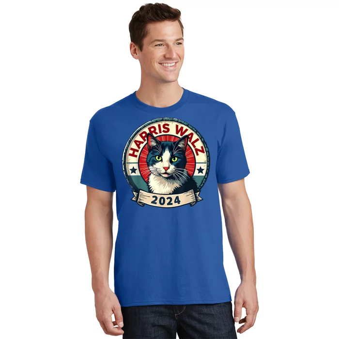 Harris Walz 2024 Funny Cat Election T-Shirt