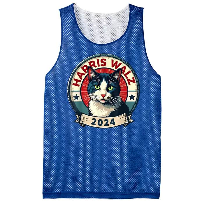 Harris Walz 2024 Funny Cat Election Mesh Reversible Basketball Jersey Tank