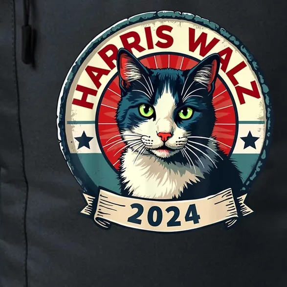 Harris Walz 2024 Funny Cat Election Daily Commute Backpack