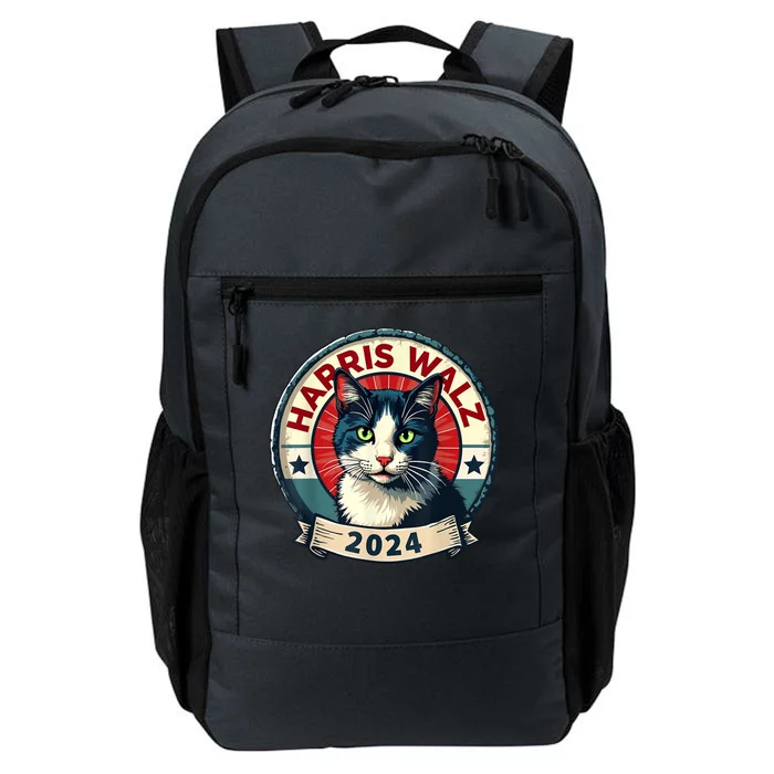 Harris Walz 2024 Funny Cat Election Daily Commute Backpack