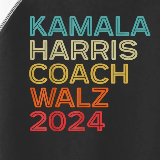 Harris Waltz 2024 Kamala Harris Coach Walz 2024 Retro Style Toddler Fine Jersey T-Shirt