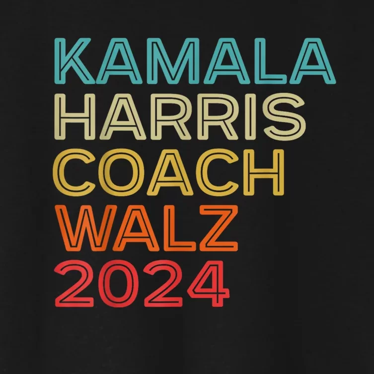 Harris Waltz 2024 Kamala Harris Coach Walz 2024 Retro Style Women's Crop Top Tee