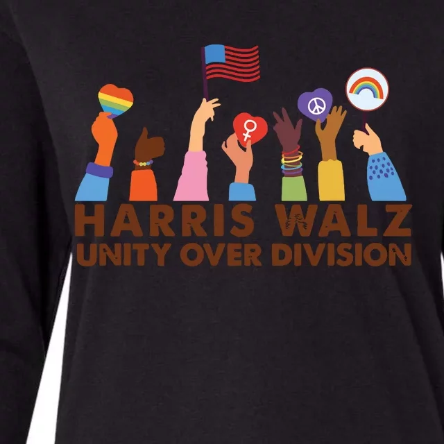 Harris Waltz 2024 Unity Over Division Womens Cotton Relaxed Long Sleeve T-Shirt