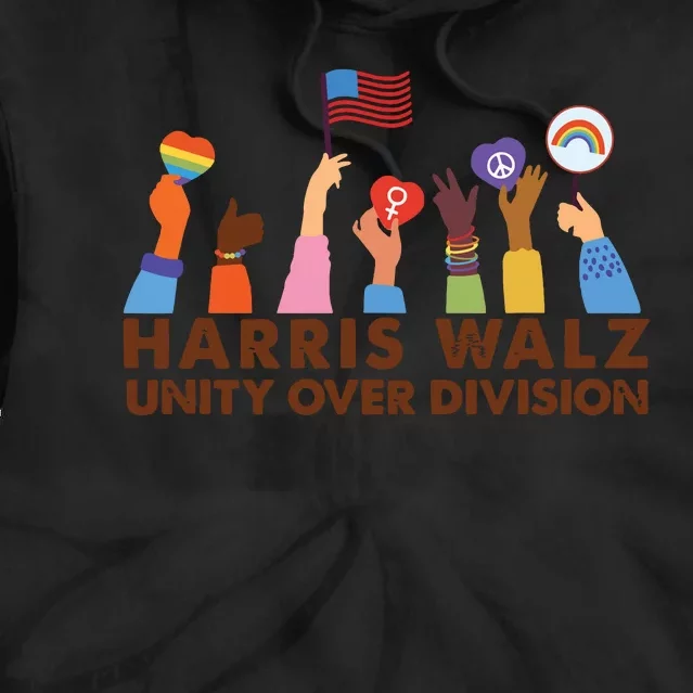 Harris Waltz 2024 Unity Over Division Tie Dye Hoodie