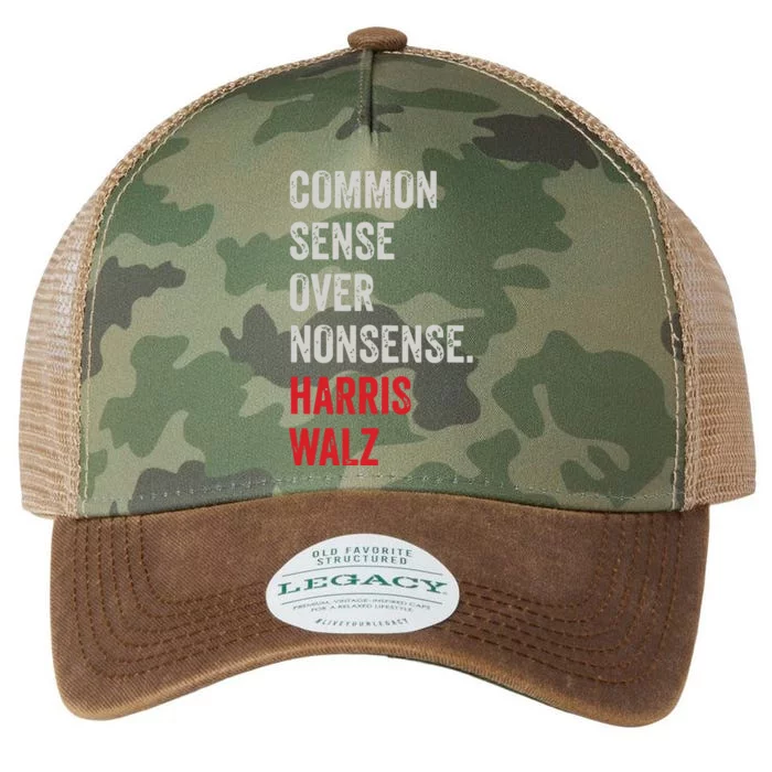 Harris Walz 2024 Common Sense Over Nonsense Legacy Tie Dye Trucker Hat