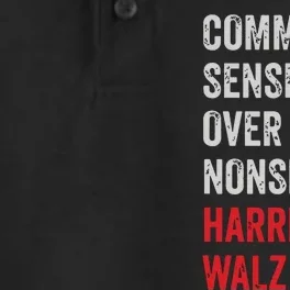 Harris Walz 2024 Common Sense Over Nonsense Dry Zone Grid Performance Polo