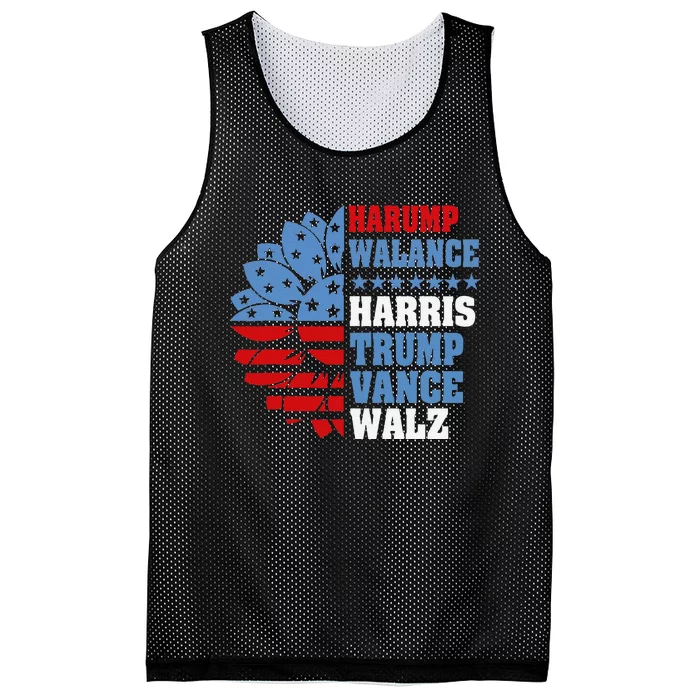 Harump Wallace 2024 Harris Trump Walz Vance Funny Mesh Reversible Basketball Jersey Tank