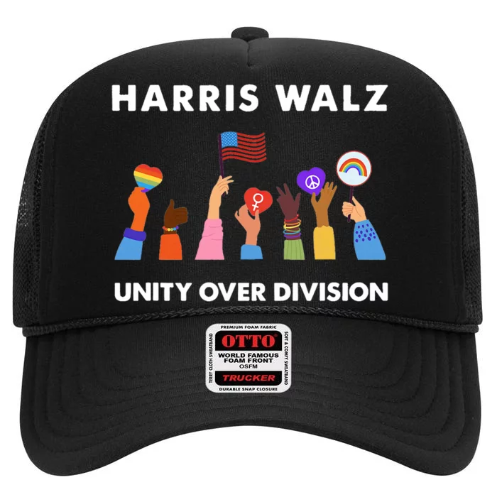 Harris Waltz 2024 Unity Over Division High Crown Mesh Trucker Hat