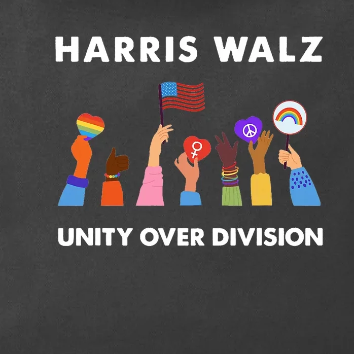 Harris Waltz 2024 Unity Over Division Zip Tote Bag