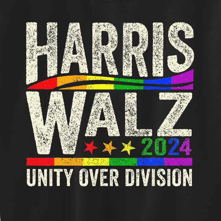 Harris Walz 2024 Unity Over Division Kamala Harris Tim Walz Kids Sweatshirt