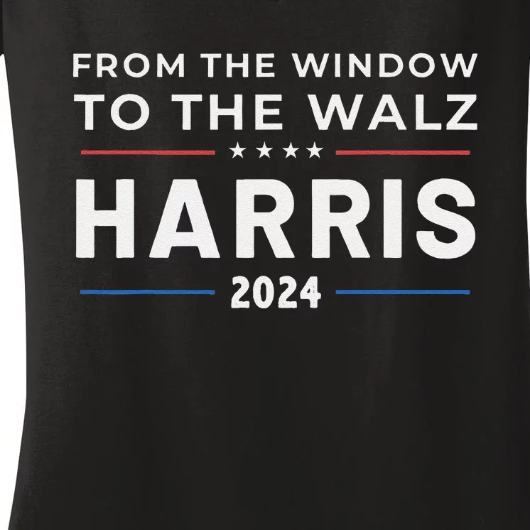 Harris Walz 2024 Window Elect President Kamala Vp Tim Women's V-Neck T-Shirt