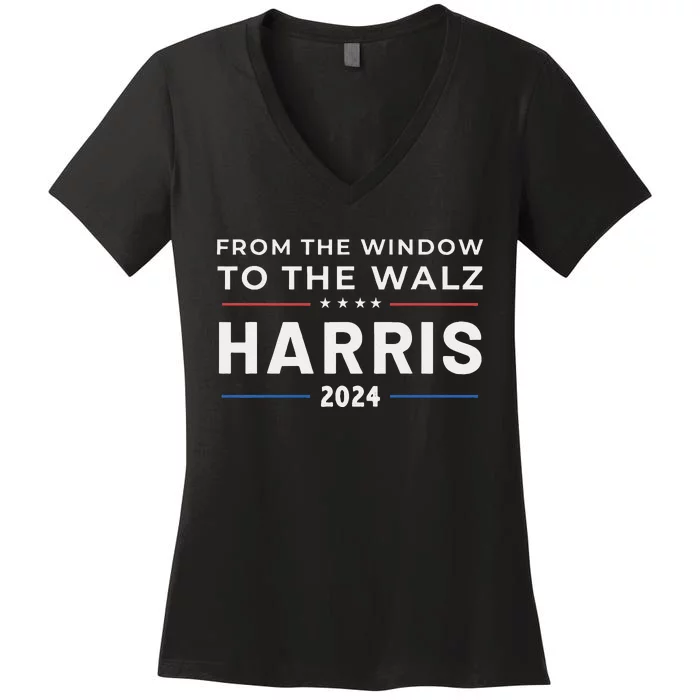 Harris Walz 2024 Window Elect President Kamala Vp Tim Women's V-Neck T-Shirt