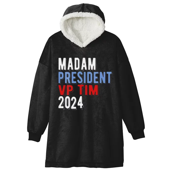 Harris Walz 2024 Kamala Harris Tim Walz President Democratic Hooded Wearable Blanket